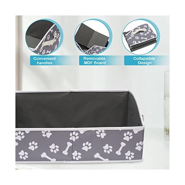 Brabtod Linen-Cotton Blend Dog Toy Basket and Dog Toy Box, Dog Toy Basket Storage – Perfect for organizing pet Toys, Blankets, leashes, Rope Toys, Clothing – Bone Claw Brabtod Linen-Cotton Blend Dog Toy Basket and Dog Toy Box, Dog Toy Basket Storage – Perfect for organizing pet Toys, Blankets, leashes, Rope Toys, Clothing – Bone Claw