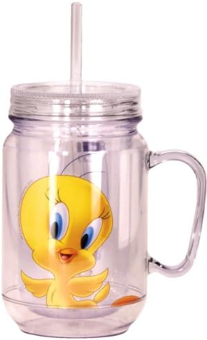 Looney Tunes Tweety Mason Jar, 16 ounces, Yellow