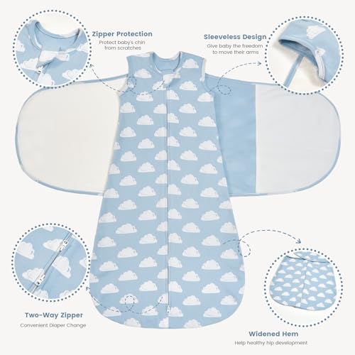 Image of ZIGJOY Baby Swaddle Sleep Sack, 1.0 TOG Sleep Sack Swaddles for Newborns & infant 6-12 Months 100% Cotton Baby Wearable Blanket for Newborn Registry Essentials