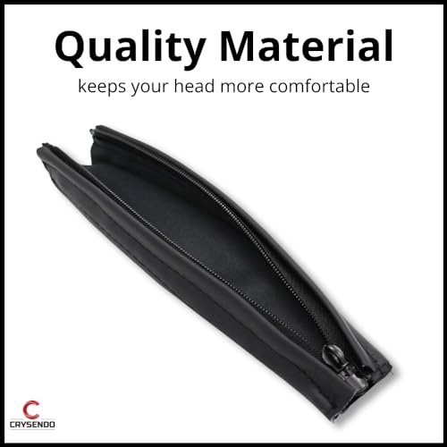 Image of Crysendo Headphone Headband for Bose QC15, QC2 Headphones | Protective Zipper Replacement Headphone Headband Cover | Soft Flexible Material Pad Without Clips (Black)