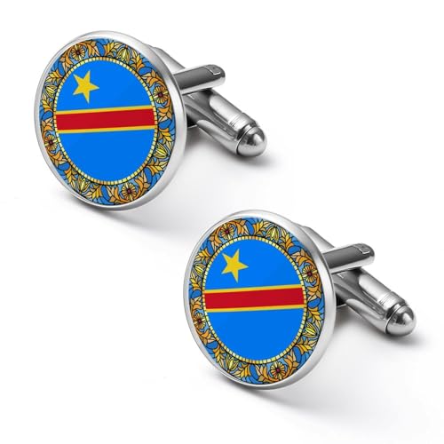 Mancuernillas para hombre bandera Congo 2.0cm