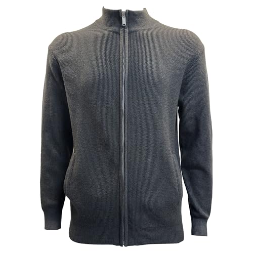 Pull en tricot côtelé homme gilet zippé haut de gamme à col montant