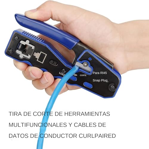 Herramienta de Crimpado Kit de Abrazaderas para Conectores de Redes e Informática 8
