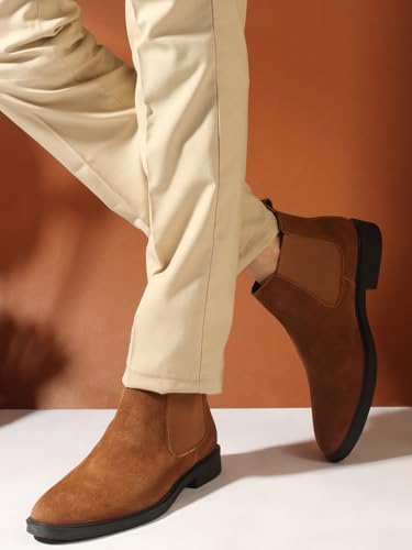 Image of Carlton London Men's Chelsea Slip-On Round Toe Comfortable Boot
