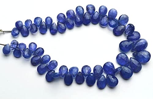 Tanzanite naturelle en perles poires facettées haut de gamme pour bijoux fins
