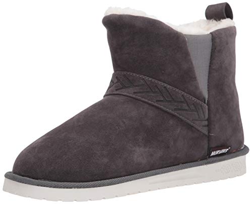 MUK LUKS womens Pull Fashion Boot, Charcoal Grey, 9 US