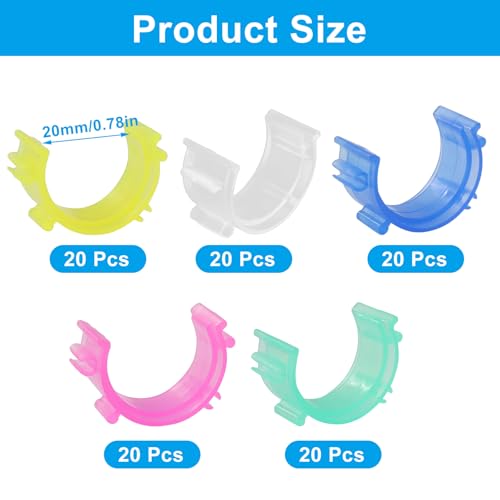 Image of Kyuionty 100 Pcs Sewing Bobbin Clips, 5-Color Assortment Thread Holder