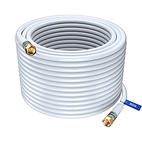 Câble coaxial triple blindage blanc de 60m pour un signal audio vidéo parfait