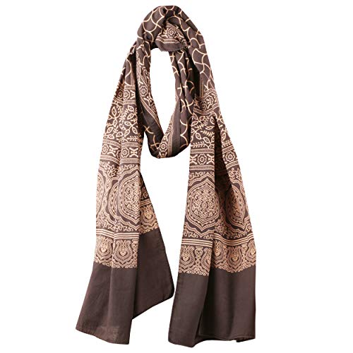 Touchstone Indtresor Indian Heritage Cotton Silk Fabric Stole Scarf For Women