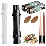 GOMETY Sushi Maker, 8 Stück Sushi Set zum Selber Machen, Algenrolle, Bazooka Roller Multifunktionale für Anfänger,Sushimaker und Bambusmatte, Starter Set, für Party Zuhause Picknick