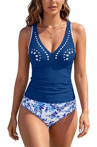 Maillot de bain tankini froncé femme 2 pièces shorty piscine plage