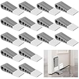 MBAIYO 16 Pack Rubber Door Stoppers, Door Wedge Stopper for Bottom of Doors with Holder Heavy Duty Rubber Doorstop to Keep Doors Open Doorstops Stackable On Carpet Tile Wood Concrete Floors