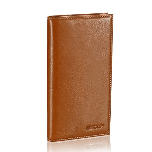 Image of HISCOW Minimalist Checkbook Cover - Full Grain Leather, Antiqued Brown, One Size, Minimalist