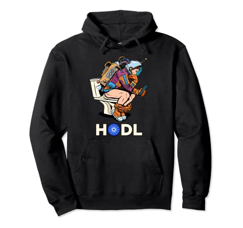 Cryptocurrency Talk Cardano HODL Space Man On Toilette Merch Pullover Hoodie