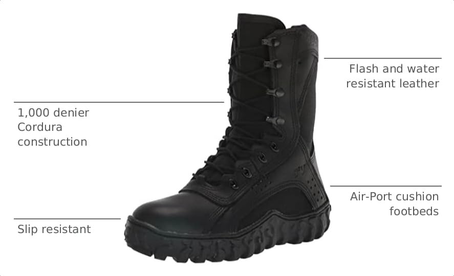 Image of ROCKY mens Black Comfortable Made in America Military Boots