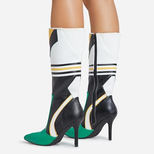 LEMONADE Womens Endeavor Motocross Detail Pointed Toe Stiletto Heel Mid Calf Boot4