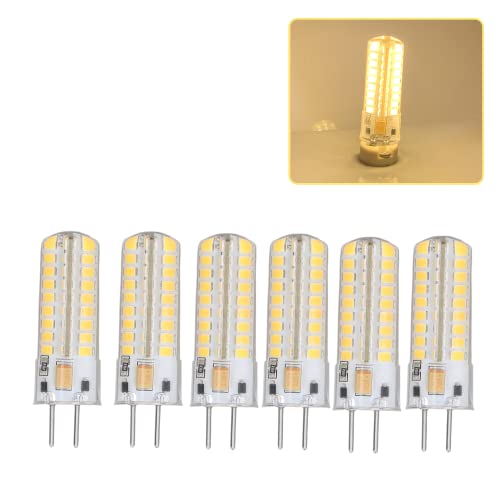 Gugxiom 6PCS GY6.35 Lampadina a LED, Lampadine AC/DC 12V 7W, Lampadina da 700 Lumens GY6.35 con Dissipazione di Calore Rapida a 360 °, per Luci Pendenti, Luci del Cabinet, ecc. (Luce calda)