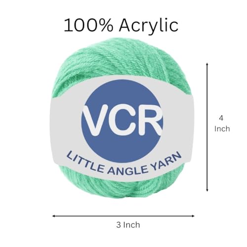 Image of VCR 4 Ply Light Cyan Little Angle Yarn, 25 Grams, 92 Meters Length, 100% Acrylic Soft Baby Knitting Yarn for Crochet, Newborn Sweaters, Soft Baby Socks, Mittens and Leggings, Pack of 1