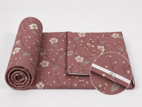 Image of Premium Quilt Cover King Double Bed with Zipper Blanket Cover /rajai Cover /Comforter Cover /Duvet Cover King Size Soft Cotton Breathable Skin Friendly Stuff 90x100 Inches, Color- Dusty Rose