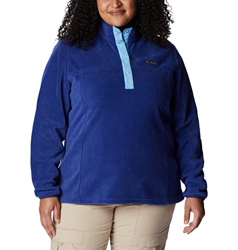 Image of Columbia Womens Benton Springs Half Snap II Pull Over Fleece Jacket, Dark Stone /Canoe /Vintage Blue, 3X