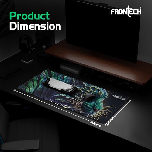 Image of FRONTECH Premium Extended Gaming Mouse Pad | Anti-Slip Rubber Base | Water & Spill Resistant | Stitched Edges | Ultra-Smooth Surface for Gaming & Office (MSP-0060 Green)