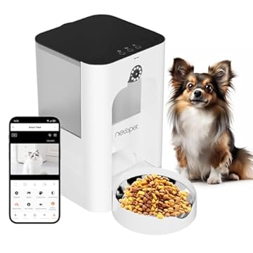 Alimentador automático para cães com câmera: dispensador inteligente de ração para gatos com detecção de movimento 2.4G WiFi e controle por aplicativo de vídeo HD 1080P