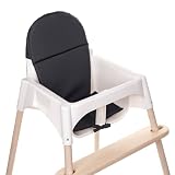 aMami Kissen Kompatibel für Hochstuhl Antilop, Kinder Sitzkissen Handmade, Kopfkissen mit Füllung, Stuhlkissen, Kleinkind-Einsatz, schwammgefülltes Kissen, Wasserfest, antiallergisch, Graphit