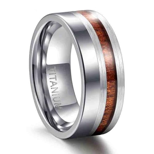 Bague de fiançailles punk pour homme en titane et bois, un bijou vintage à porter au quotidien