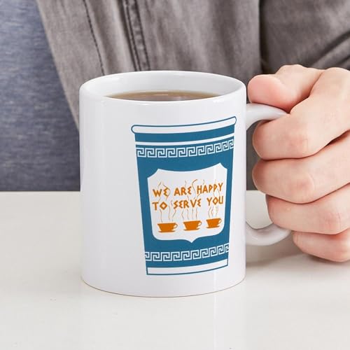 Taza de cerámica azul 11 oz (325 ml) miniatura 4