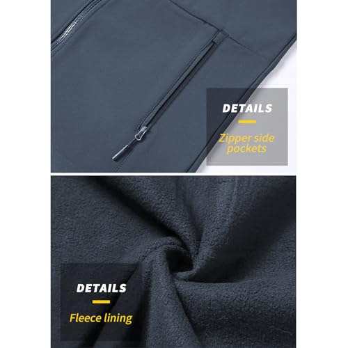 Image of PEGENO Men's Lightweight Softshell Golf Vests Fleece Lined Outdoor Windproof Sleeveless Jacket for Running Hiking Sports