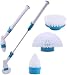 Produktbild DUWIN Elektrische Reinigungsbürste,reinigungsbürste elektrisch Kabelloses Laden,Automatische rotierende teleskopierbare wasserdichte Reinigungsbürste mit langem Griff,Electric Cleaning Brush Set,Weiß