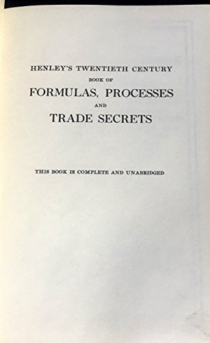 Henley's 20th Century Book of Formulas, Process... 0877810281 Book Cover