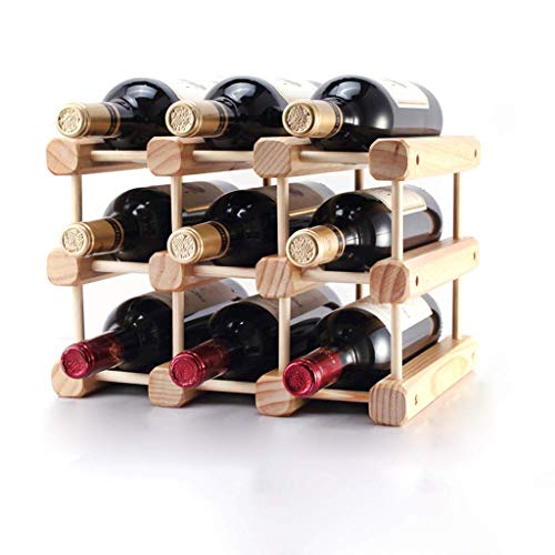 Soporte para botellas de vino de madera maciza 32x26x28cm miniatura 1