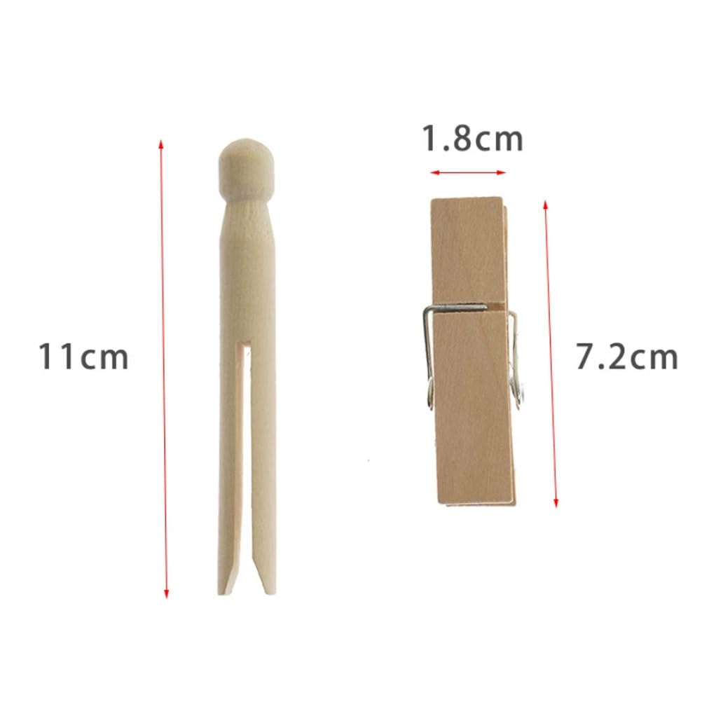 Mollette in Legno Montessori, spilli in Legno Naturale