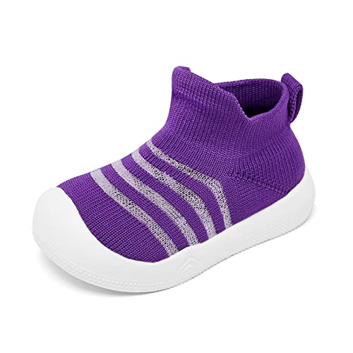 Image of Eashi Baby Boy Girl Non-Skid Indoor Infant Walking Shoes Breathable Warm Elastic Sock Shoes with Memory Sole Protect Toes Outdoor Sneakers
