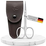 Solingen Curved Cuticle Scissors – Precision German Steel for Manicure & Pedicure, Eyebrow & Eyelash Grooming, Extra Sharp with Premium Storage Case