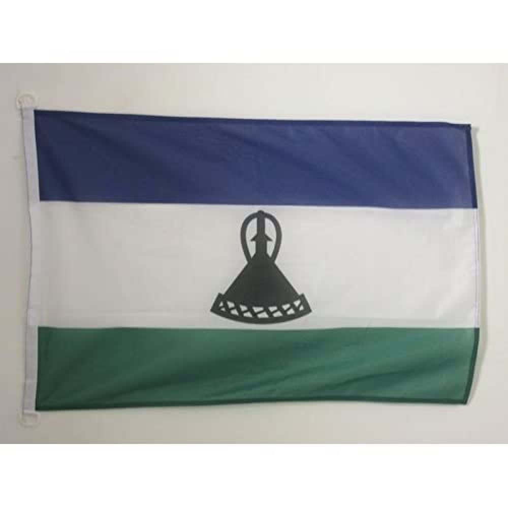 AZ FLAG - Lesotho Nautical Flag - 18'' x 12'' - For Outdoor and Boat - Mosotho – Basotho Banner Knitted Polyester with Two Plastic Rings - Vivid Colors - 12x18 in - 45x30 Cm — image 1