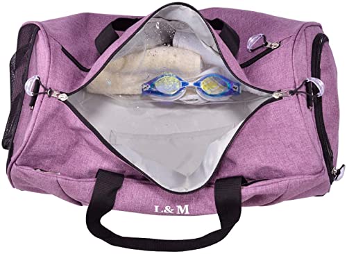 Gym Bag with Shoes Compartment and Wet Pocket,Sports Duffel Bag for Yoga/Swim,Travel Duffle Bag for Men and Women (Purple) - Image 4