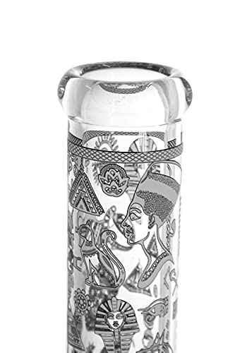 Heisenberg Beaker 18.8 Schliff mit Leuchteffekt 35cm hoch Fluoreszierende Glasbong mit Eisfach NS19 (Egypt-1) – Bild 5