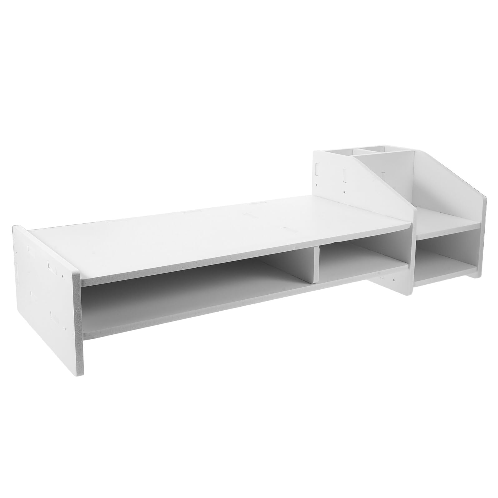 Ergonomiczny Stojak pod Monitor z Organizerem Biurko Solidny Plastikowy Podnośnik Do Pojedynczego Oszczędzający Miejsce z Ukrytym Zarządzaniem Kablami Do Domu i Biura