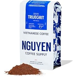 Nguyen Coffee Supply - Truegrit Robusta: Medium Roast Ground Coffee Beans, Vietnamese Single Origin, Direct Trade, Low Acid with High Caffeine Content, Roasted in Brooklyn [12 oz Bag]