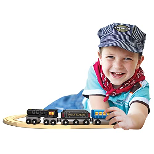 Masterpieces Polar Express-trein, 3-delige set, officieel gelicentieerd Collector's Edition speelgoed, houten magnetische motor en auto's, kinderen, peuters, jongens en meisjes, vanaf 3 jaar - Image 7
