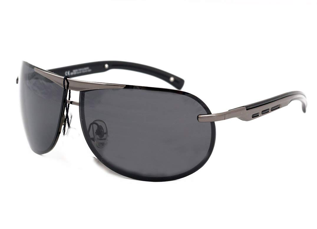 Roberto MarcoCollection Pilot/Teardrop Polarized Sunglasses for Driving, Fishing/Silver Frame - Light Grey Lenses - No Glare