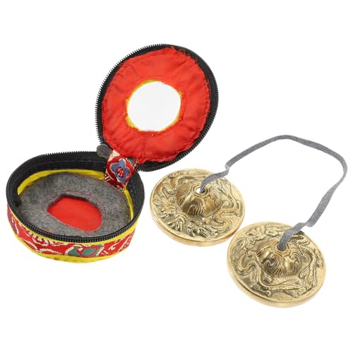 Toddmomy 1pc Cymbal Bell Meditation Instrument Yoga Bells Pure Copper Small Lightweight for Mindfulness Random