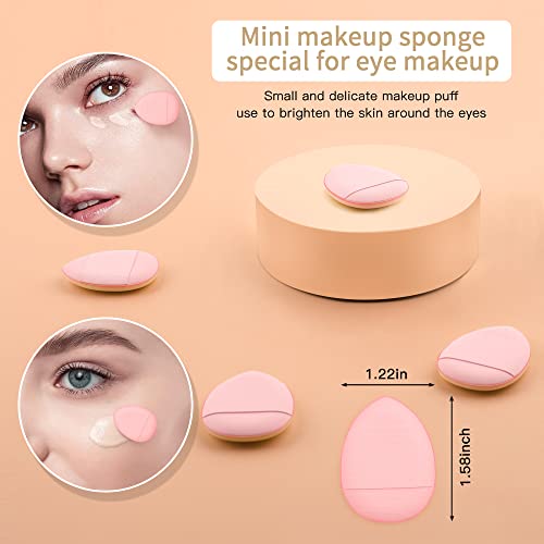 Evaouxiu Powder Puff - 6 Pcs Triangle Powder Puffs For Face Powder & 2 Pcs Makeup Sponges, Individually Wrapped Velour Cotton Makeup Puff (Pink) #TOP6