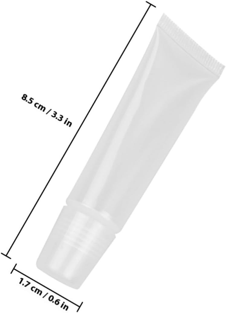 80 Pcs Reusable Cosmetic Squeeze Bottles with Leakproof Design, Portable Pe and Pp Makeup Dispenser Bottles for Travel and Outdoor Use, 10g Capacity Empty Lip Gloss Tubes