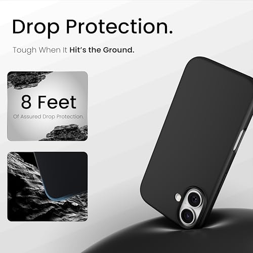 Image of CASEGEAR Silicone Snap Fit Back Cover Case Compatible with iPhone 17 | 8 Feet Drop Protection | Compatible with MagSafe | 360 Protection | Shockproof & Scratch Resistant | Midnight Black