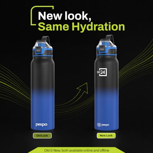 Image of Bottle 940ml | Hot and Cold Flask | ISI Certified Stainless Steel Bottle | 3 Layer Insulation | Leakproof | for Home, Office | 2-Year Warranty |Amaze| Black-Blue Ombre