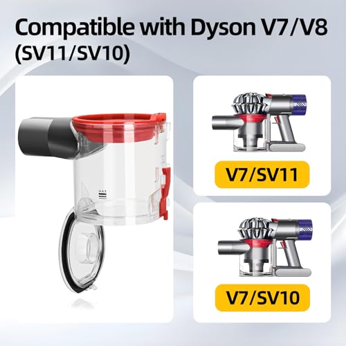 Image of Dust Bin Replacement Parts Compatible with Dyson V7 /V8 (SV11 /SV10) Vacuum Cleaner, Hygienic Bottom-Open Canister Quick-Release 0.54 L (V7 /8)