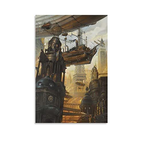 Steampunk City - Poster artistico su tela per
